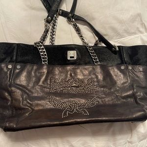 Authentic Ponyhair/Leather MCM stud tote bag! Fair condition